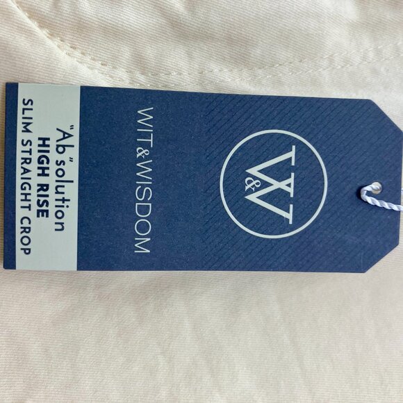 NWT Wit & Wisdom Pants Size 12. AB SOLUTION HIGH RISE SLIM STRAIGHT CROP PANTS - Picture 3 of 6